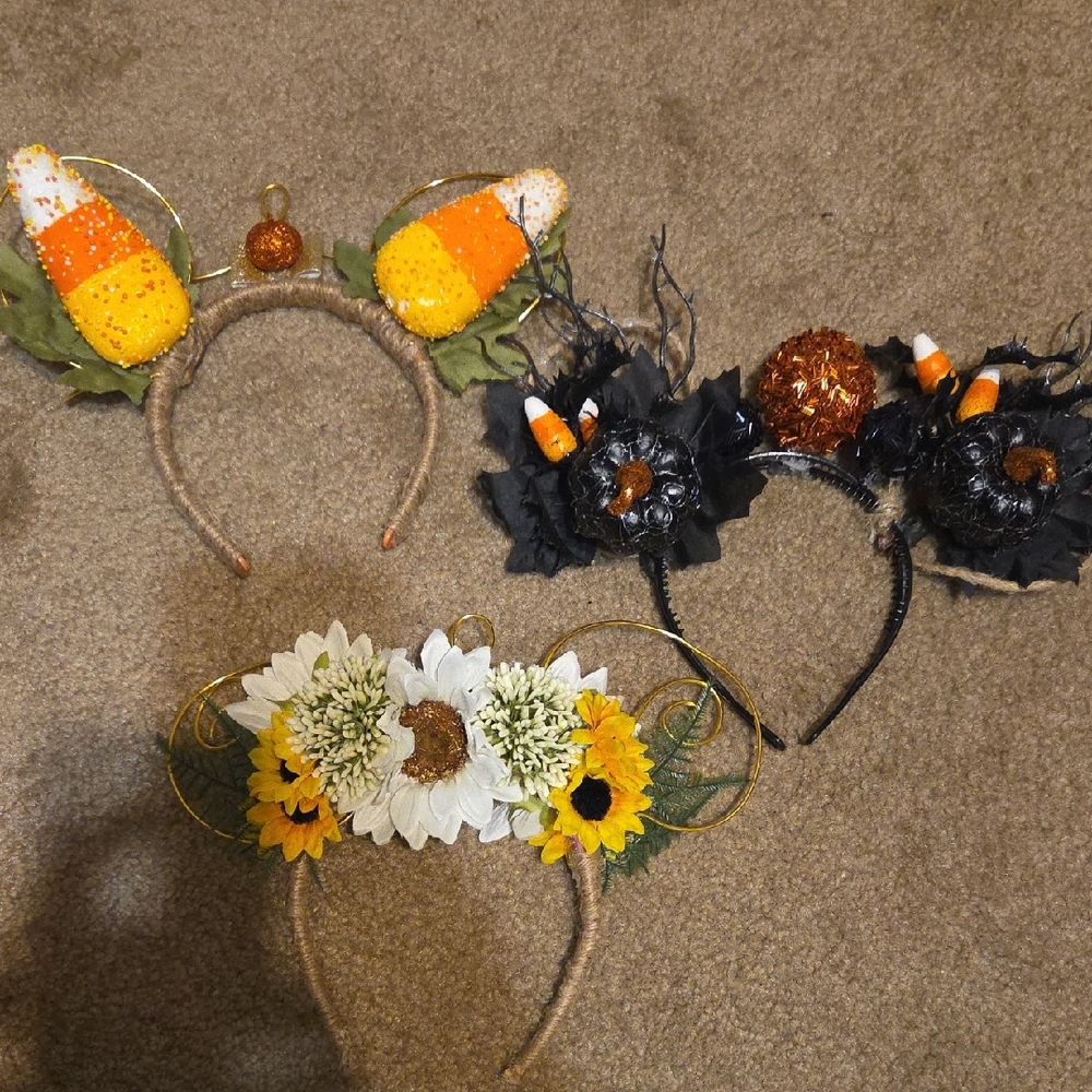 Sunflower and Candy Corn Kids Costume Headbands